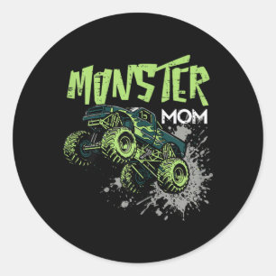 Monster Truck Mum Off Road Racing Family Matching Classic Round Sticker