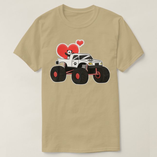 Monster Truck Muscle Car Amazing Panda 2 T-Shirt (Design Front)