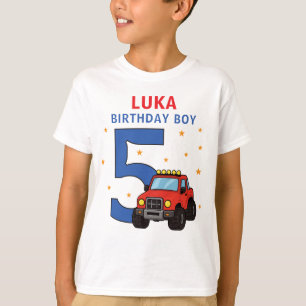 Monster Truck Name Age Birthday Boy T-Shirt