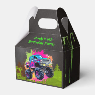 Monster Truck Neon Boy Birthday Party Favour Box