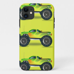 Monster truck on lime green Case-Mate iPhone case