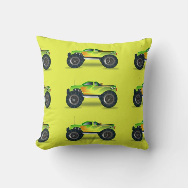 Monster truck on lime green cushion (Front)