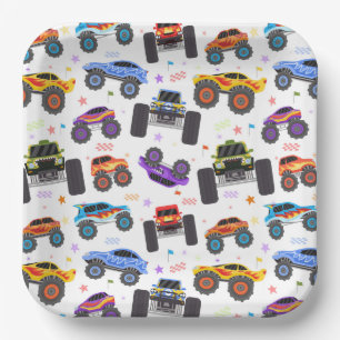 Monster Truck Paper Plates, Truck Birthday Party Plate