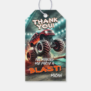 Monster Truck Party Favor Tag