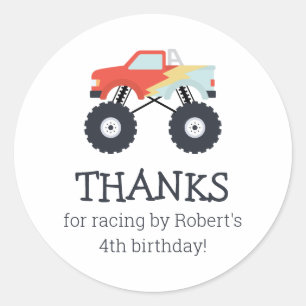 Monster Truck Party Favour Stickers