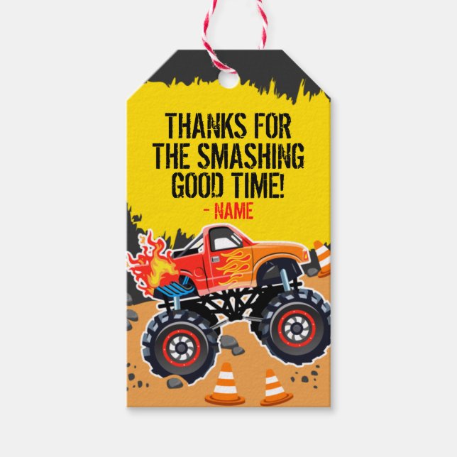 Monster Truck Party Favour Tags (Front)
