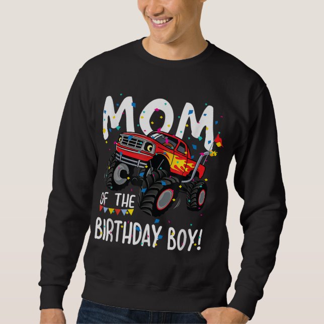 Monster Truck Party Mum of Birthday Boy Gift Sweatshirt (Front)