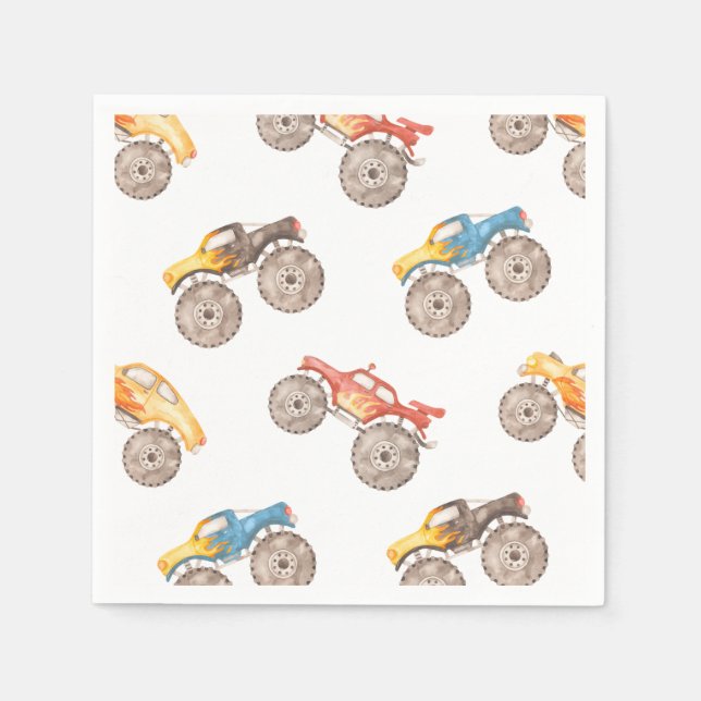 Monster Truck Party Napkins | Monster Trucks (Front)