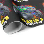 Monster Truck Personalised Birthday Party Wrapping Paper<br><div class="desc">Make your little one’s birthday extra special with our Monster Truck Personalised Birthday Party Wrapping Paper! Featuring bold, action-packed monster trucks and a customisable name and age, this paper is perfect for truck-loving kids who want their gifts to stand out. Whether you’re wrapping presents for a birthday morning surprise or...</div>
