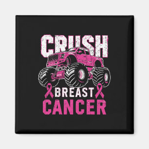 Monster Truck Pink Breast Cancer Awareness Kids To Magnet