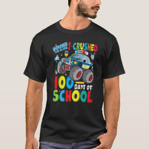 Monster Truck Police Car 100 Days of School Teache T-Shirt