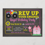 Monster Truck & Princess Joint Birthday Invitation<br><div class="desc">All designs are © Happy Panda Print</div>