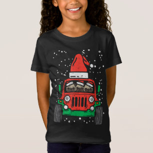 Monster Truck Pug Santa Christmas Xmas Pajama Dog T-Shirt