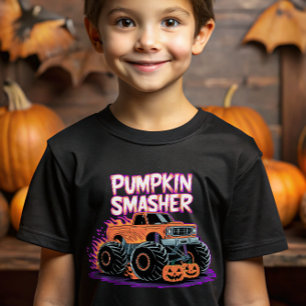 Monster Truck Pumpkin Smasher For Kids Halloween T-Shirt