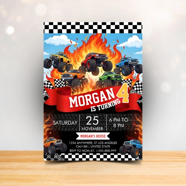 Monster Truck Racing Birthday Invitation (Creator Uploaded)