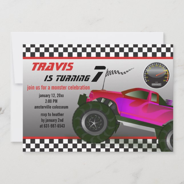 Monster Truck Rally Invitation (Front)