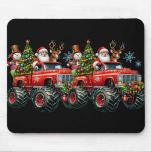Monster Truck Santa Reindeer Christmas Tree Kids T Mouse Pad