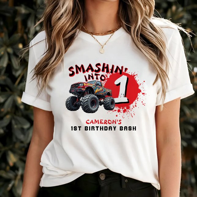 Monster Truck Smash 1st Birthday Parents T-Shirt (Monster Truck Smash 1st Birthday Parents T-Shirt
)