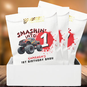 Monster Truck Smash 1st Birthday Party Favour Bags