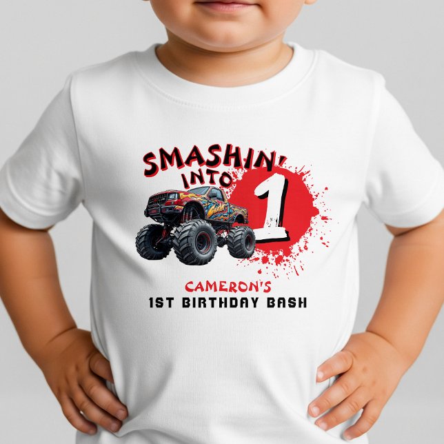 Monster Truck Smash 1st Birthday Toddler T-Shirt (Monster Truck Smash 1st Birthday Toddler T-shirt
)