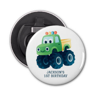 Monster Truck Smash and Crash Birthday  Bottle Opener