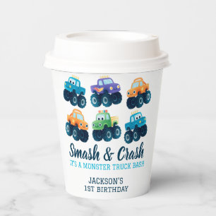 Monster Truck Smash and Crash Birthday Paper Cups