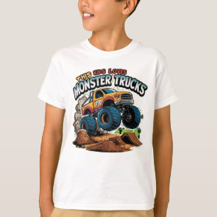 Monster Truck Soaring Over Dirt Pile T-Shirt
