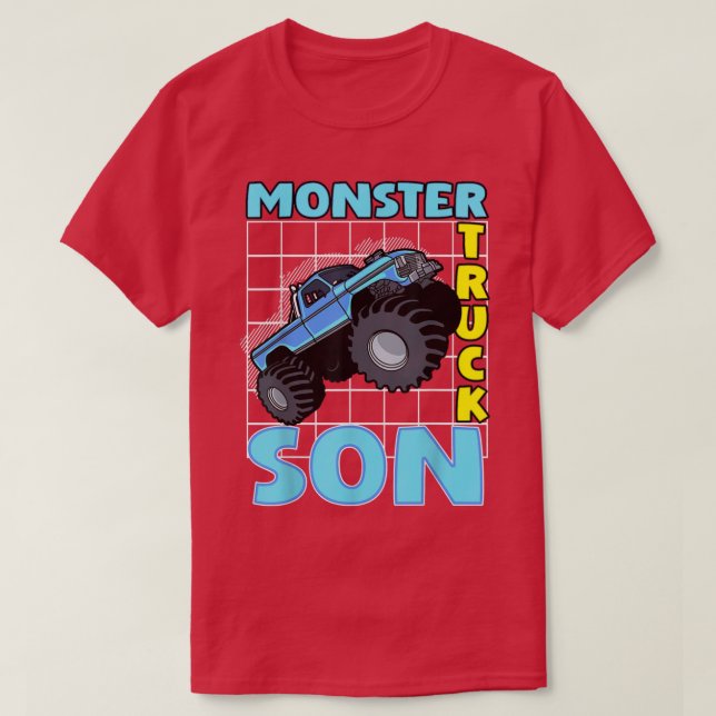 Monster Truck Son Monster Truck Family Fans  T-Shirt (Design Front)