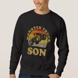 Monster Truck Son, Vintage Retro Sunset Design For Sweatshirt