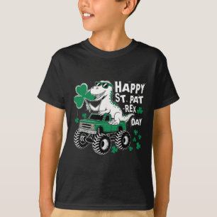 Monster Truck St Patricks Day Dinosaur Happy St Pa T-Shirt