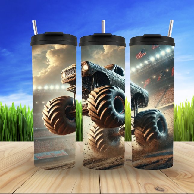 Monster Truck Stadium Racing Power Thrill Thermal Tumbler (Creator Uploaded)