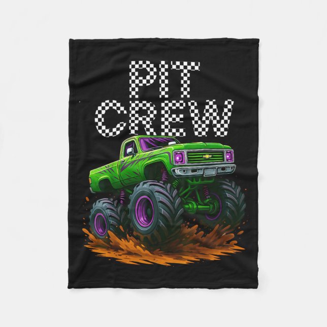 Monster Truck T Crew Family Matching Birthday Part Fleece Blanket (Front)