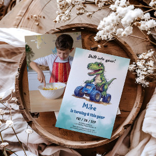Monster Truck T-Rex boy Birthday  Invitation