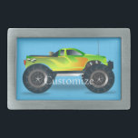 Monster Truck Thunder_Cove Belt Buckle<br><div class="desc">Monster Truck off-road vehicle to customise,  personalise by changing to your name</div>