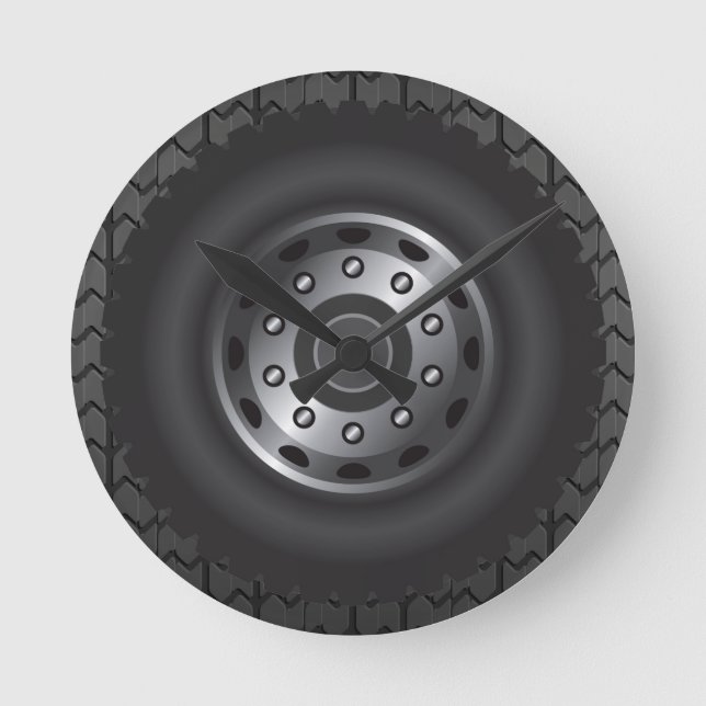 MONSTER Truck Tires #1 Round Clock (Front)