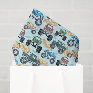 Monster Truck Tissue Paper, Decoupage Big Wheel Paper