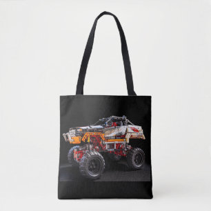 monster truck tote bag