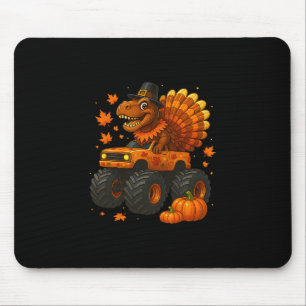 Monster Truck Trex Dinosaur Turkey Fall Thanksgivi Mouse Pad