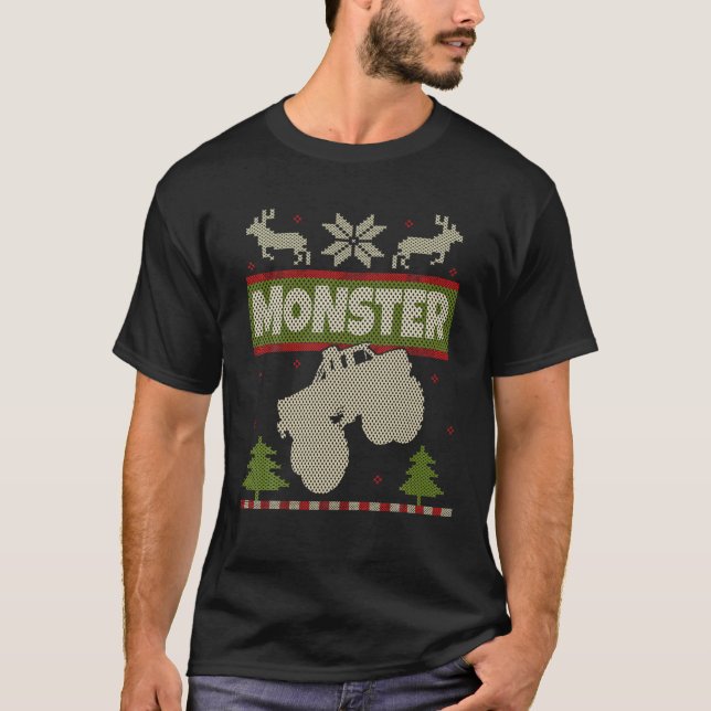 Monster Truck Ugly Christmas Sweater Shirt Big Car (Front)