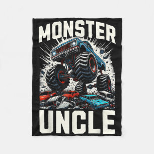Monster Truck Uncle Vintage Monster Truck Lovers M Fleece Blanket