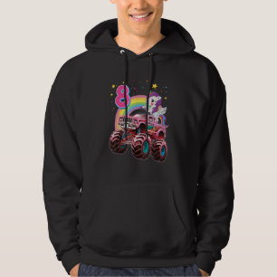 Monster Truck Unicorn 8th Birthday Party Monster T Hoodie
