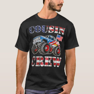 Monster Truck USA Flag Patriotic Cousin Crew 4th o T-Shirt