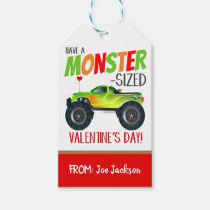 Monster Truck Valentine Gift Tag