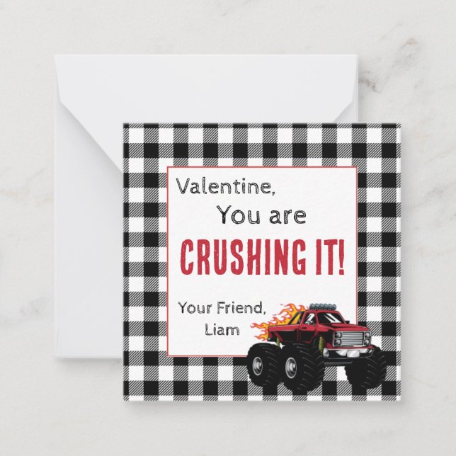 Monster Truck Valentines Card (Front)