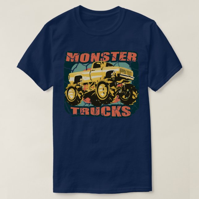 Monster Truck Vintage Retro Truck Guys T-Shirt (Design Front)