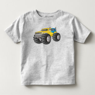 Monster Truck Yellow Blue Toddler T-Shirt