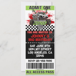 Monster Truck Zombie Invite