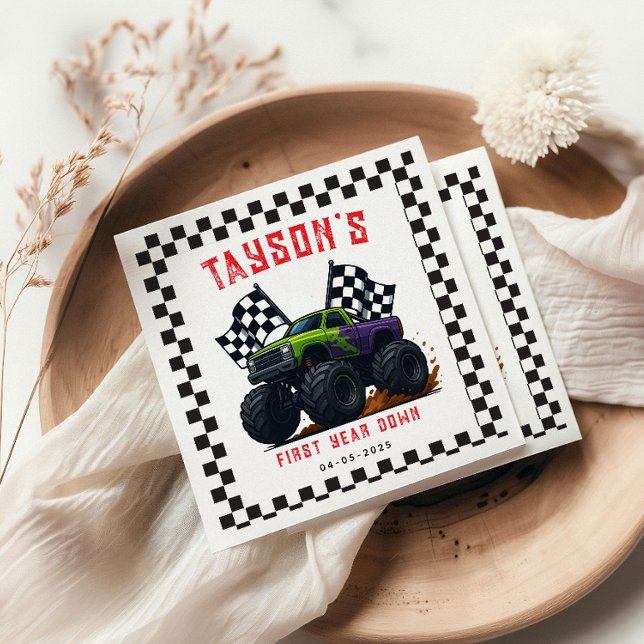 Monster Trucks 1st Birthday Party  Napkin (Creator Uploaded)