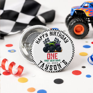 Monster Trucks 1st Birthday Vroom Party 3 Cm Round Badge