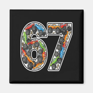 Monster Trucks 67 Meme Funny Design For Boys Kids  Magnet